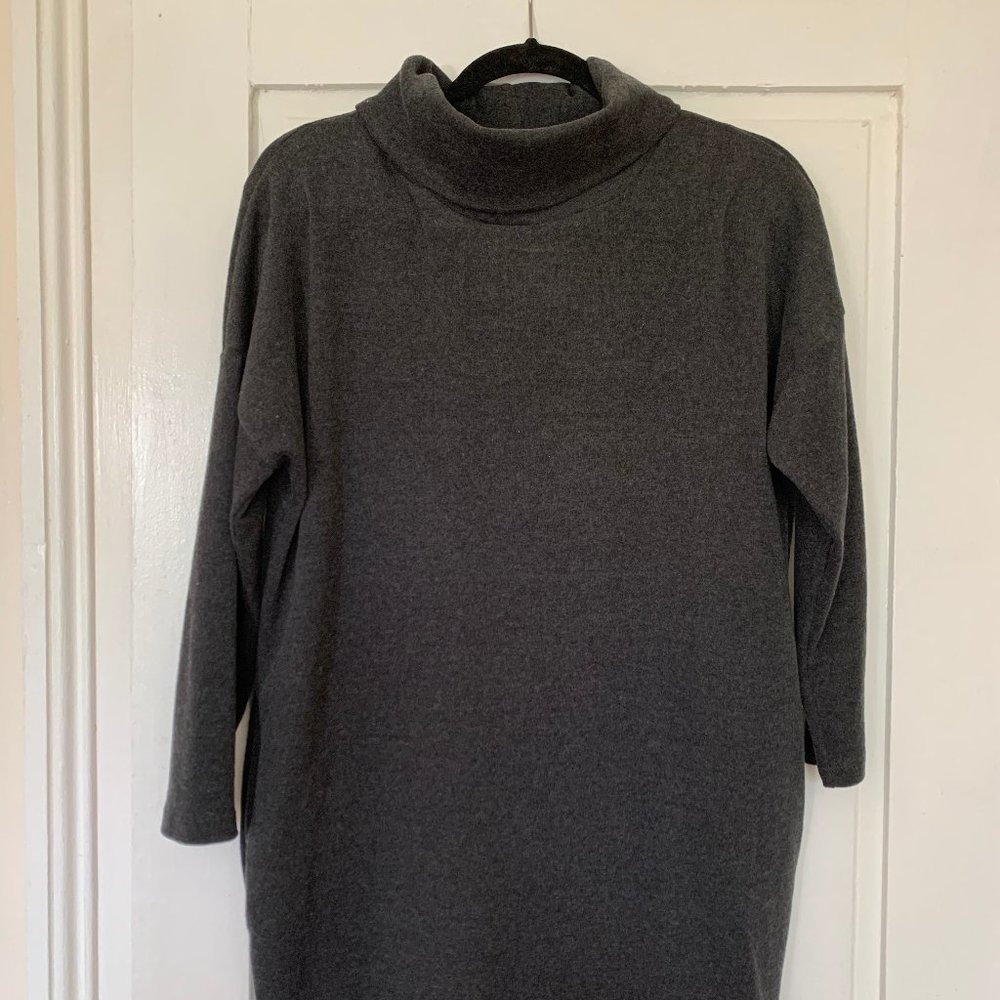 Oak + Fort Wool-Like Turtleneck Dress